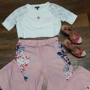 LRL White Crochet Sweatshirt